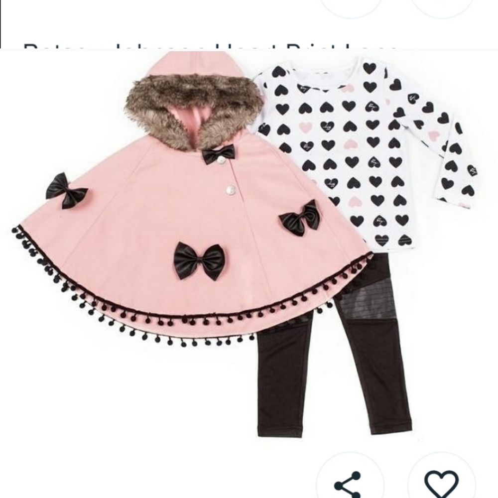 Betsey Johnson 3-PC Set Cape And Pants Set Size 4T - Picture 5 of 13